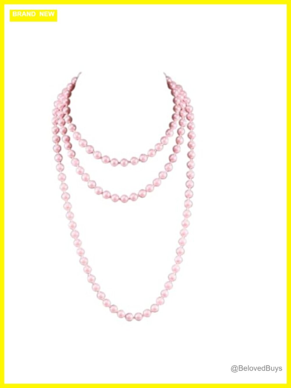 Imitation Pearl Strand Necklace 59in Gatsby Flapper Costume Jewelry